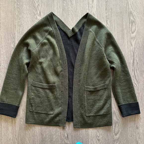 Lululemon Merino Wool Dark Green Cardigan - Picture 1 of 3